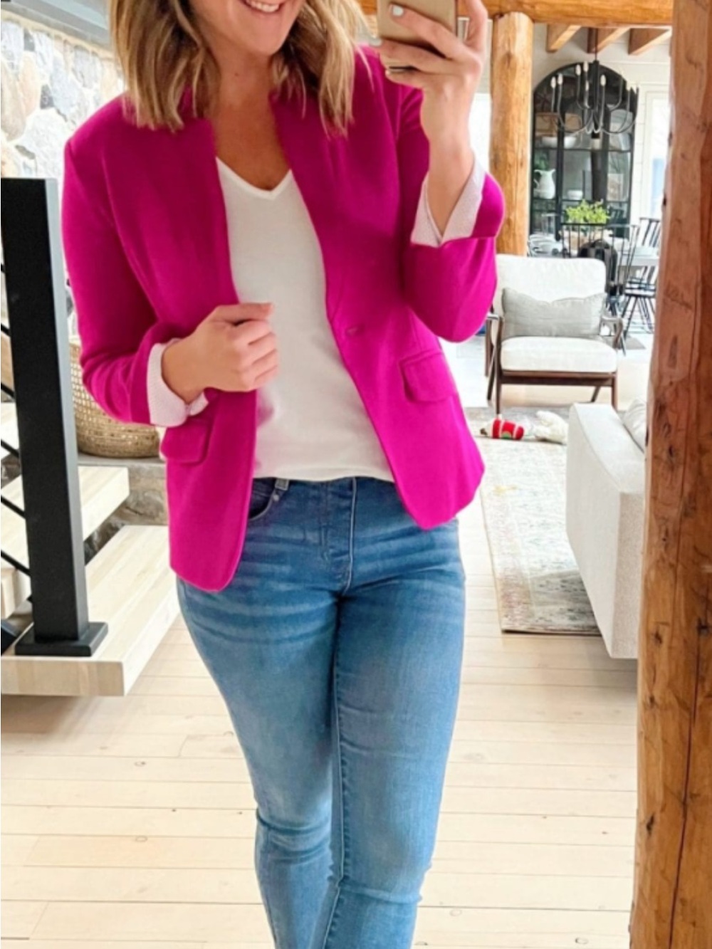 Gibson Hot Pink Tailored Blazer
